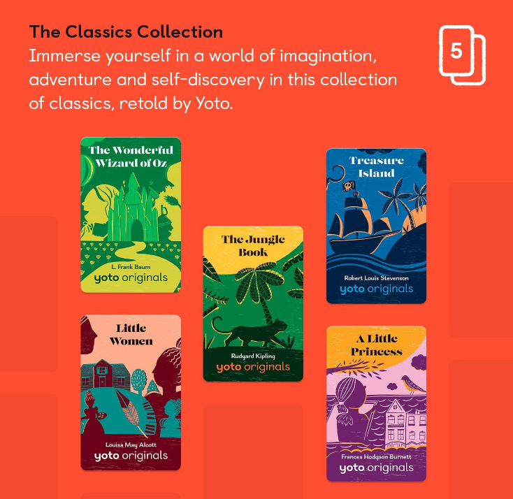 Yoto Player Speaker *BUNDLE* | Plays Stories, Music, Podcasts | Includes Starter Pack and "The Classics Collection" Set