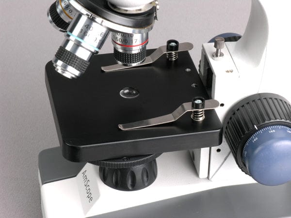 AmScope | Student Microscope | 40X-1000X Portable LED Monocular + 25 Prepared Slides