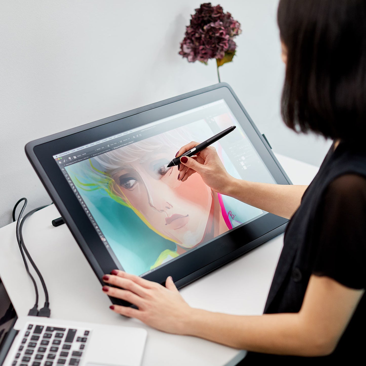 Wacom Cintiq 22 - Digitizer w/ LCD display - right and left-handed - 18.7 x 10.6 in - electromagnetic - wired - HDMI, USB 2.0